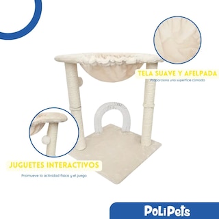 Foto 3 | Rascador para Gato Poli Pets con Hamaca color Beige