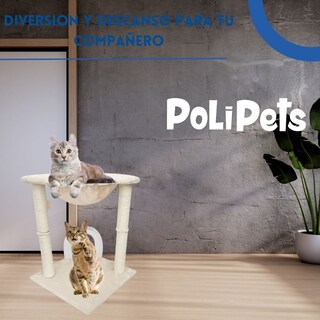Foto 4 | Rascador para Gato Poli Pets con Hamaca color Beige