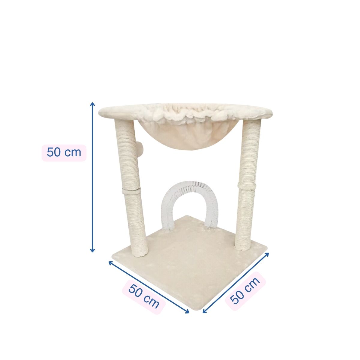 Foto 6 pulgar | Rascador para Gato Poli Pets con Hamaca color Beige