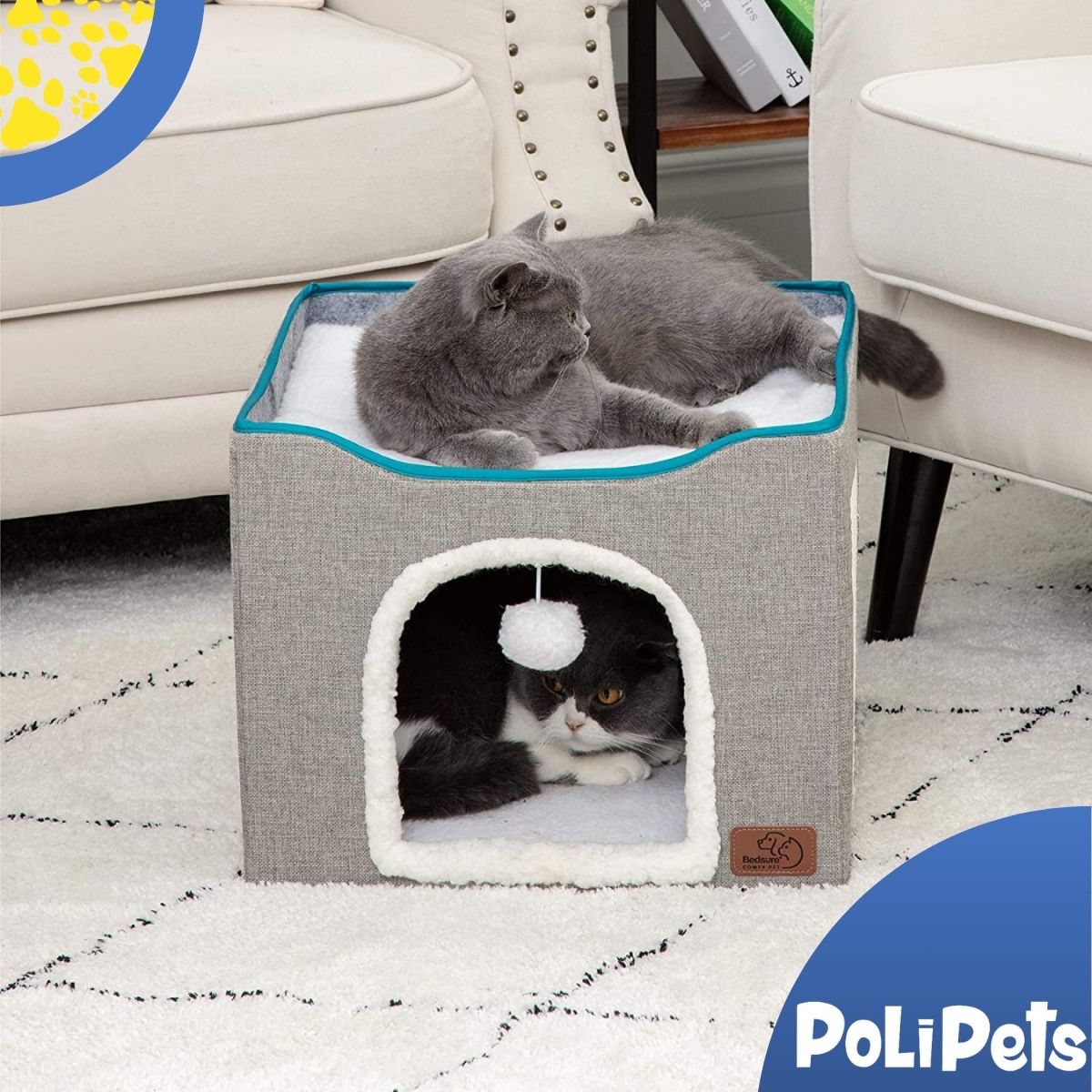Foto 5 | Casa Rascador para Gatos Poli Pets color Gris