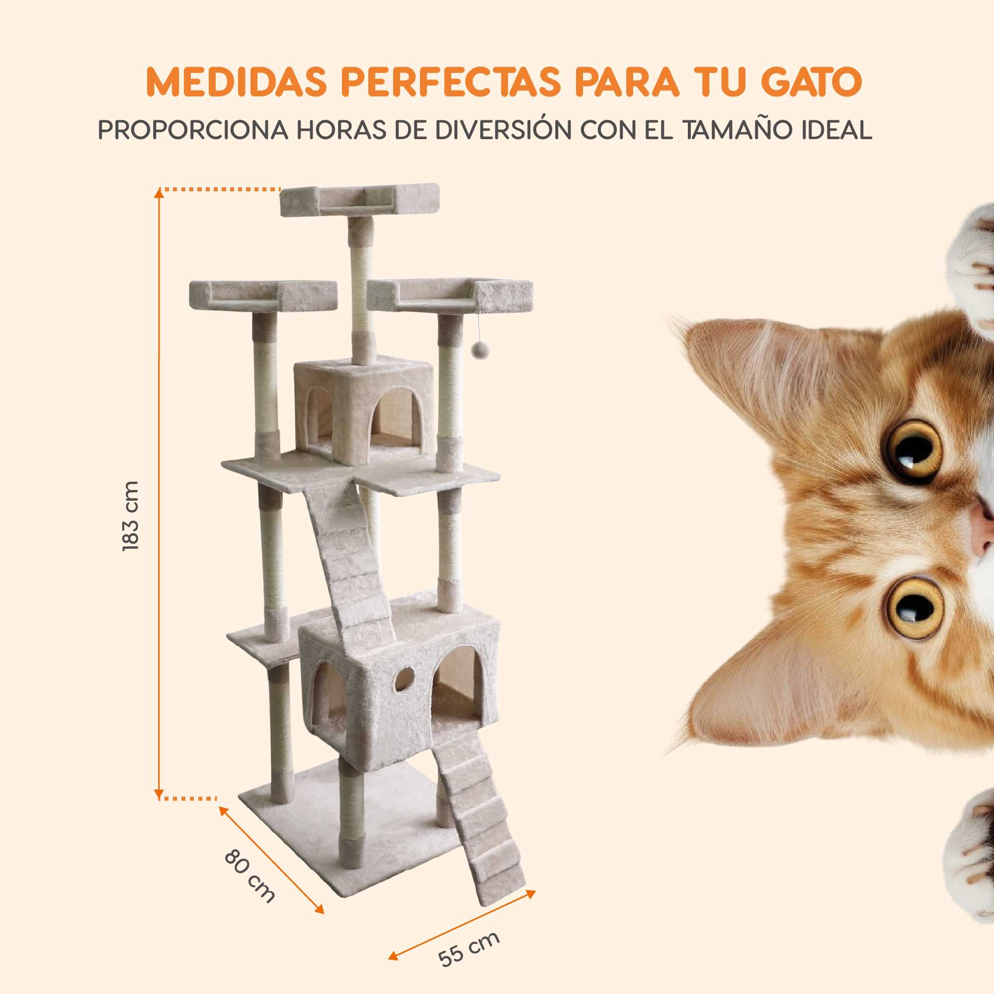Foto 4 pulgar | Mueble Rascador Poli Pets PP-MR01BE-BUR para Gato Burmilla