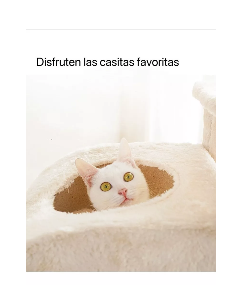 Foto 6 pulgar | Torre Árbol Rascador Para Gato Con Casa Varios Niveles 172 Cm, Color Beige