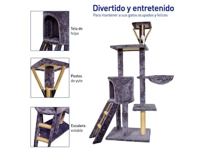 Foto 4 | Rascador Bluelander color Gris 3 Niveles para Gato