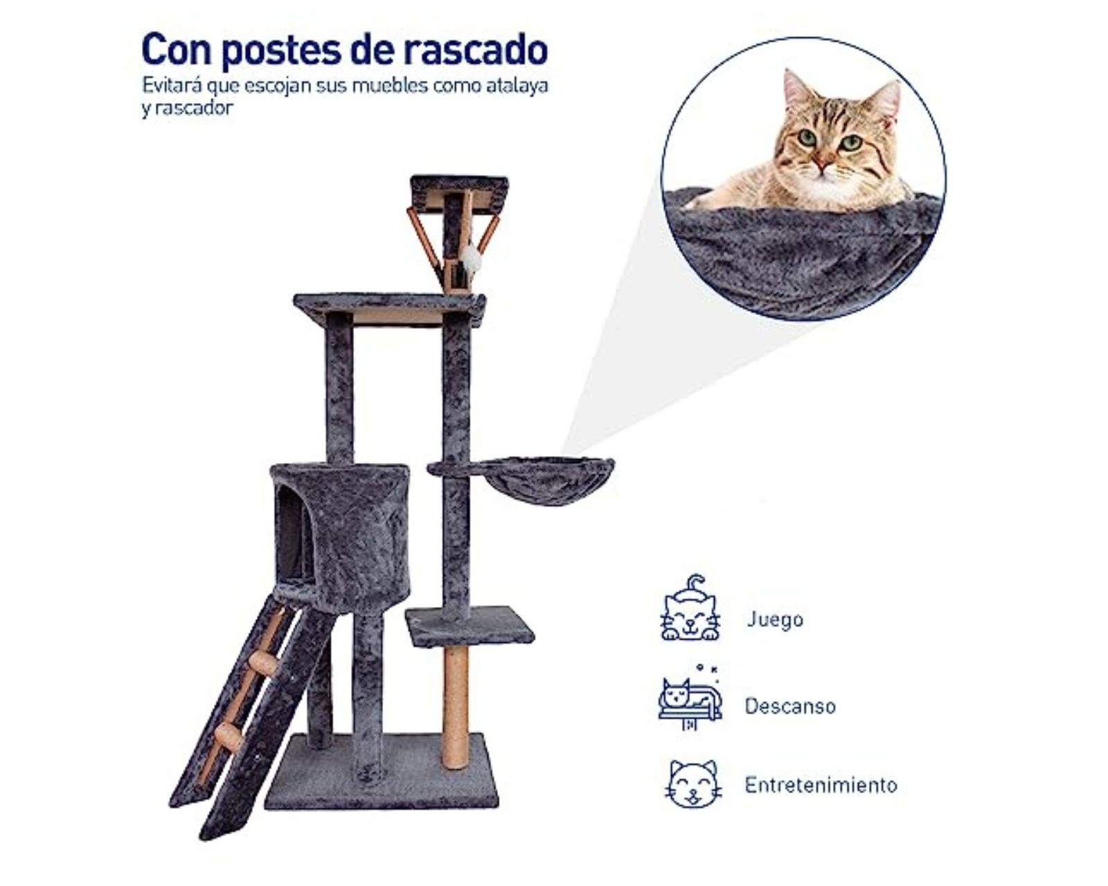 Foto 6 pulgar | Rascador Bluelander color Gris 3 Niveles para Gato