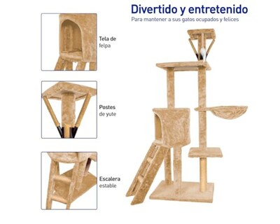 Foto 2 | Torre para Gatos Bluelander Múltiples Niveles