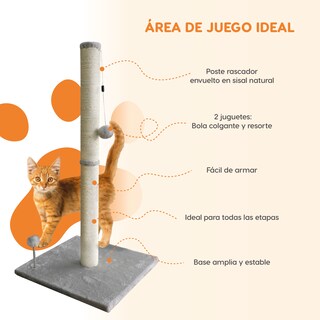 Foto 2 | Poste Rascador Poli Pets Tokinés de Sisal para Gato