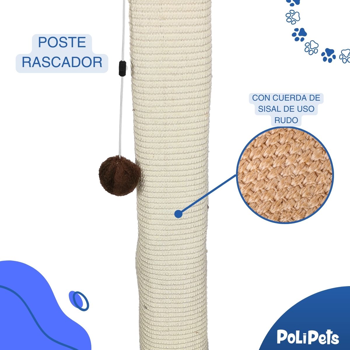 Foto 2 | Poste Rascador para Gato Poli Pets PP-PRPG-BIR-1 Birmano De Sisal