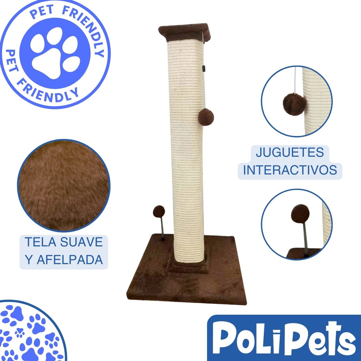 Foto 4 pulgar | Poste Rascador para Gato Poli Pets PP-PRPG-BIR-1 Birmano De Sisal