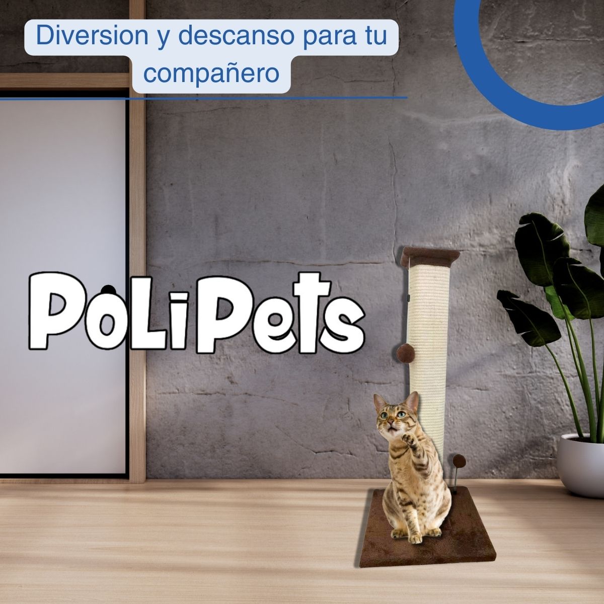 Foto 4 | Poste Rascador para Gato Poli Pets PP-PRPG-BIR-1 Birmano De Sisal
