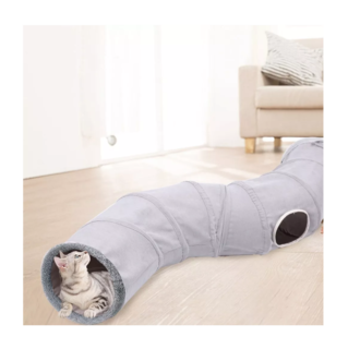Foto 4 | Túnel Plegable con Bola Colgante Forma De S 124 Cm Gris Para Gato