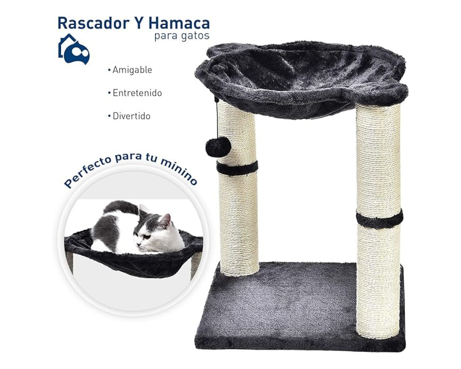Foto 3 pulgar | Torre/Rascador Bluelander para Gato 50 cm