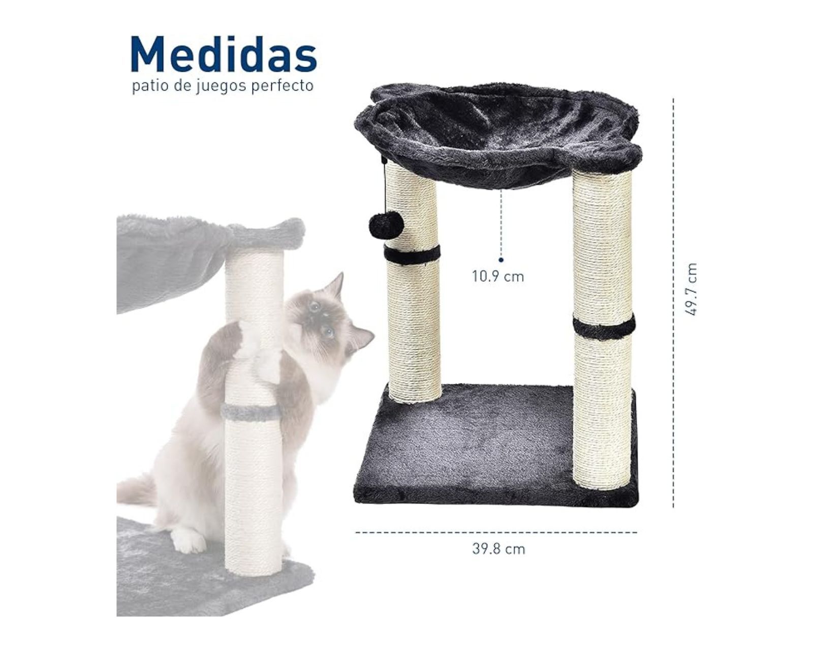 Foto 6 pulgar | Torre/Rascador Bluelander para Gato 50 cm