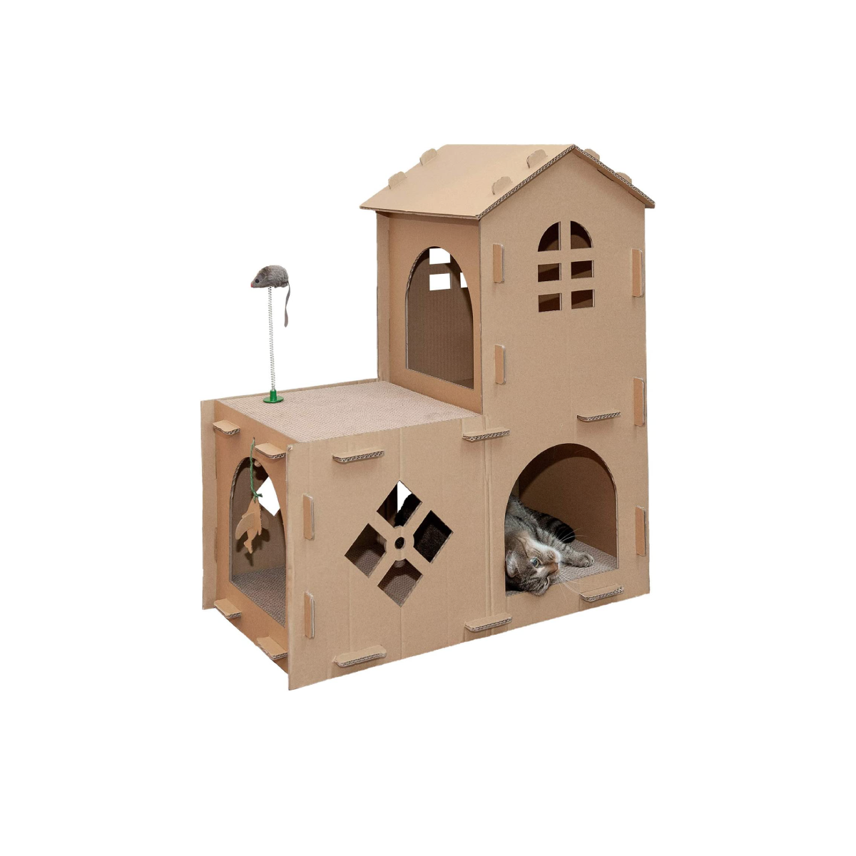 Casa Cama Rascador Poli Pets PP-CCPGCR de Cartón Corrugado para Mascota