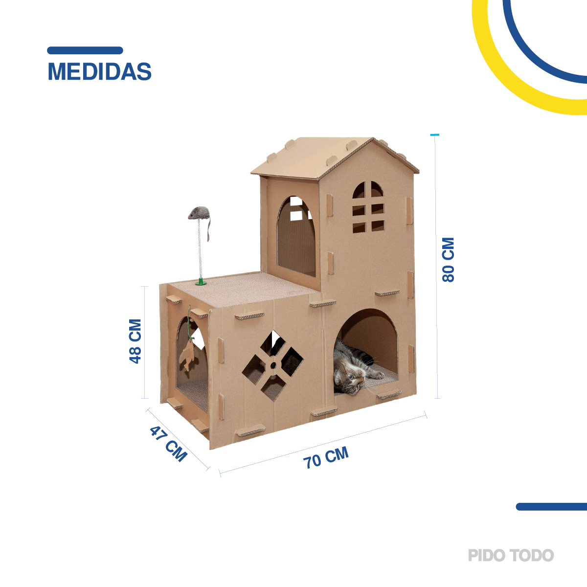 Foto 3 pulgar | Casa Cama Rascador Poli Pets PP-CCPGCR de Cartón Corrugado para Mascota