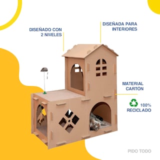 Foto 3 | Casa Cama Rascador Poli Pets PP-CCPGCR de Cartón Corrugado para Mascota