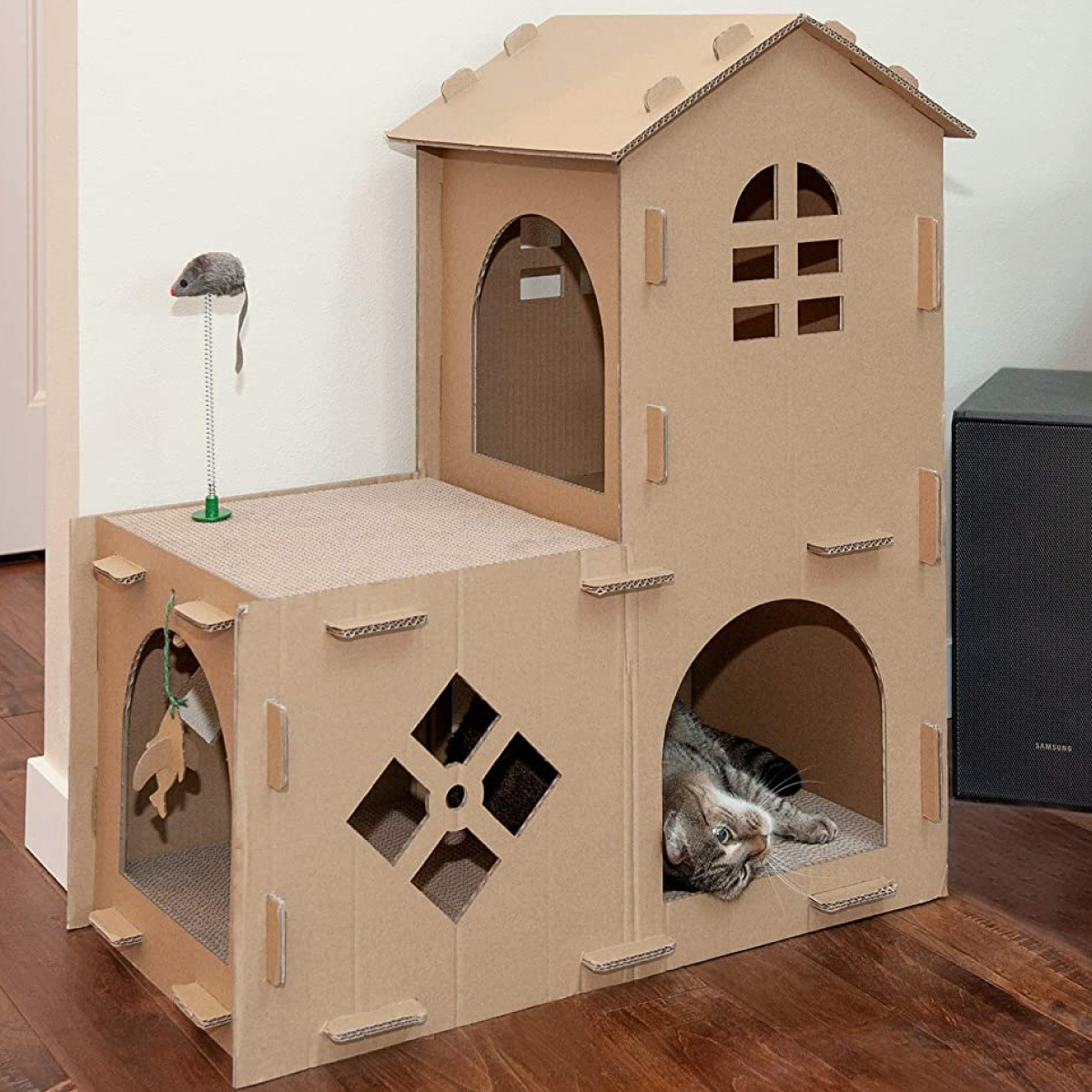 Foto 7 | Casa Cama Rascador Poli Pets PP-CCPGCR de Cartón Corrugado para Mascota