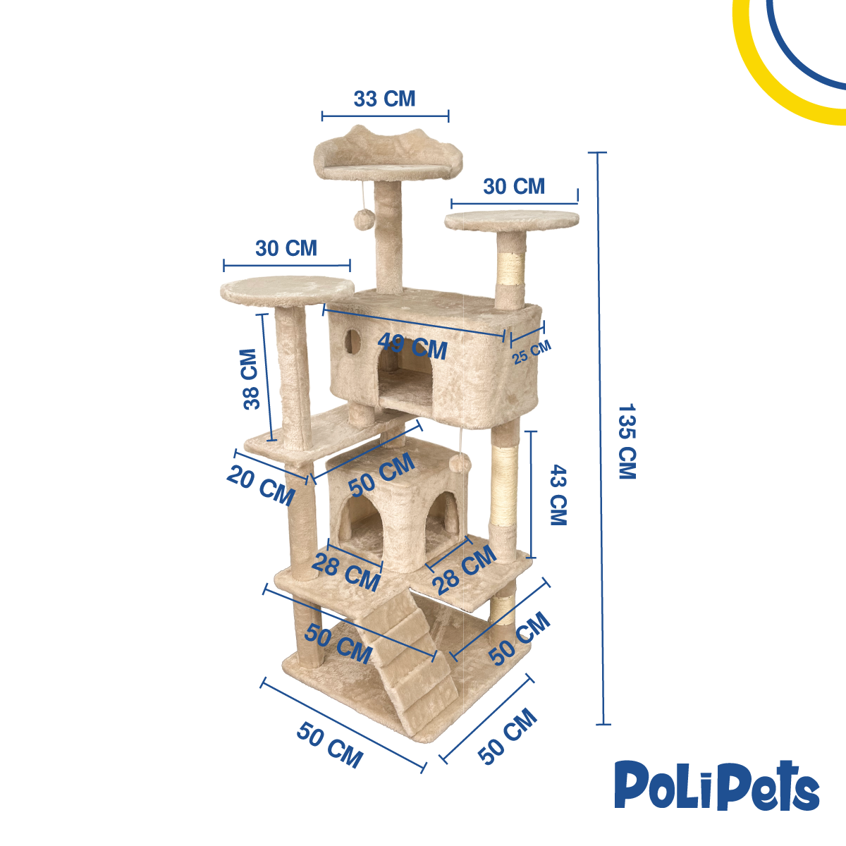 Foto 3 pulgar | Rascador Poli Pets 55" para Gato