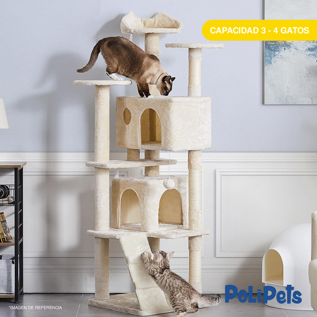 Foto 7 pulgar | Rascador Poli Pets 55" para Gato