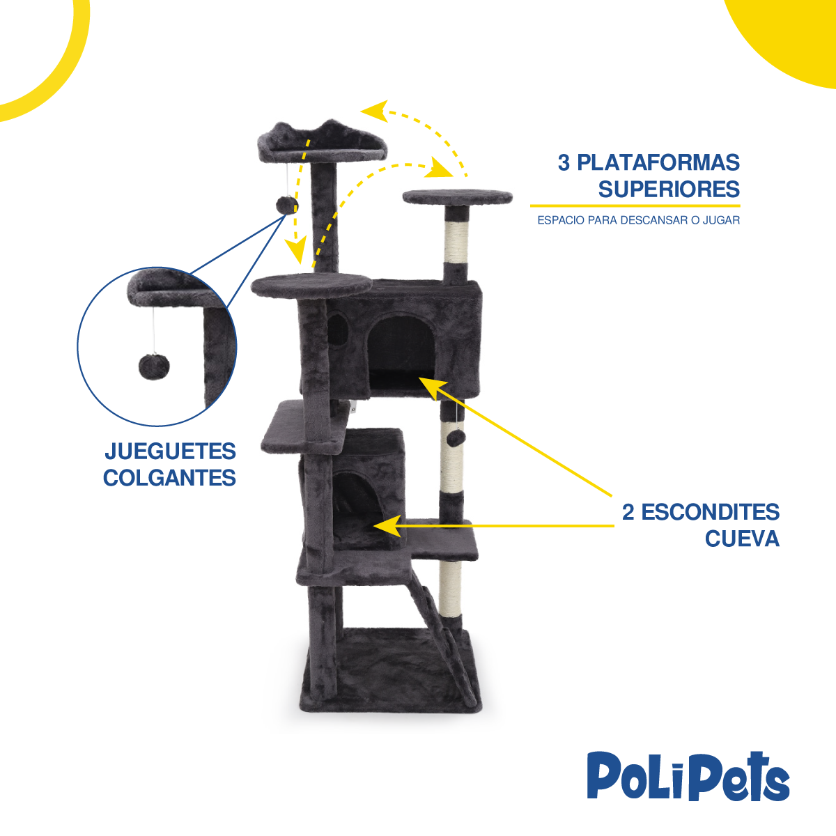 Foto 5 pulgar | Mueble Rascador Poli Pets 55'' Korat para Gato