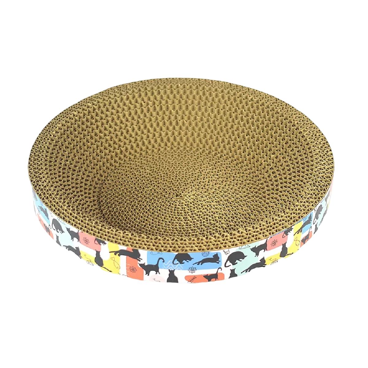 Rascador para gato circular de 30 cm en marrón resistente y ecológico