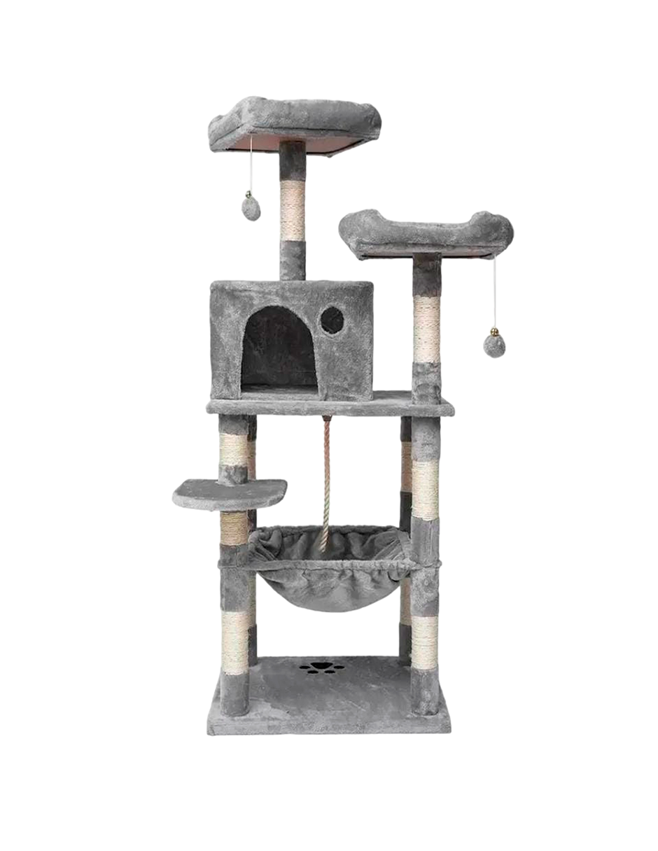 Torre Para Gatos 1.5 M Torre De Actividades Gris Claro Bluelander