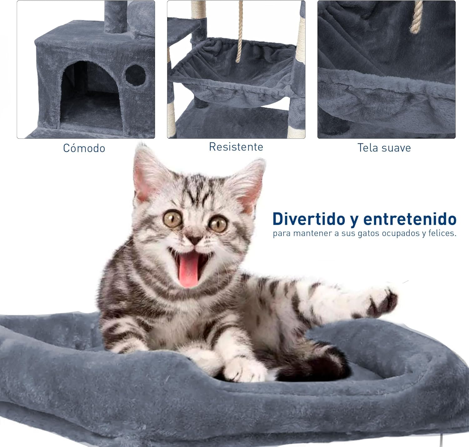 Foto 3 | Torre Para Gatos 1.5 M Torre De Actividades Azul Bluelander