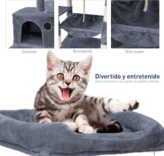 Foto 3 | Torre Para Gatos 1.5 M Torre De Actividades Azul Bluelander