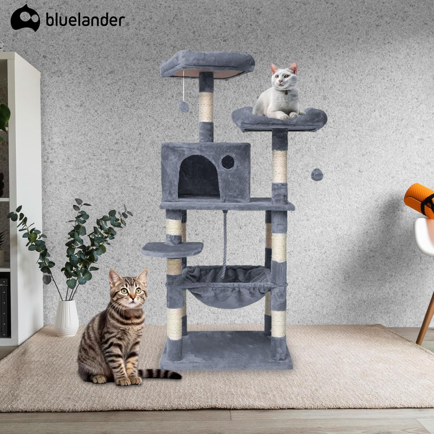 Foto 5 | Torre Para Gatos 1.5 M Torre De Actividades Azul Bluelander