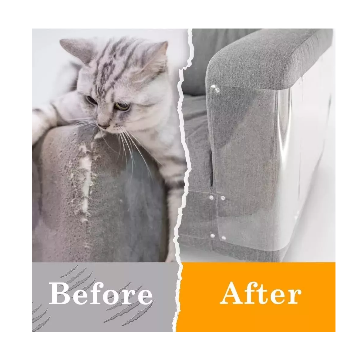 Foto 4 pulgar | Protector Antirrasguños de Gato para Muebles 10 Piezas Eo Safe Imports Esi-14140 Transparente