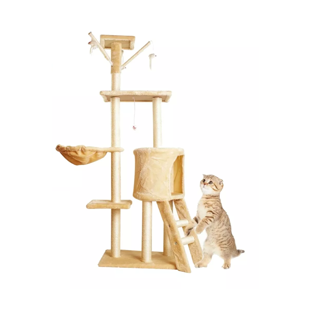 Rascaderos Arbol Torre Para Gatos De Sisal 138cm Eo Safe Imports Esi-14141 Beige