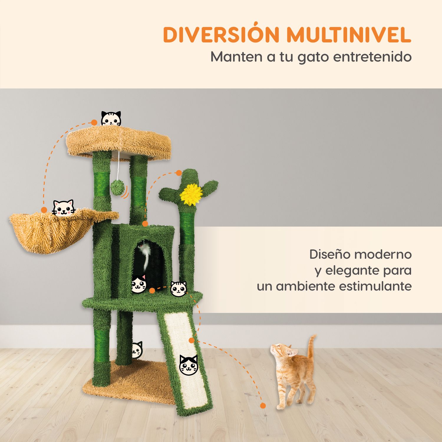 Foto 4 | Mueble Rascador Para Gato 42in Bombay