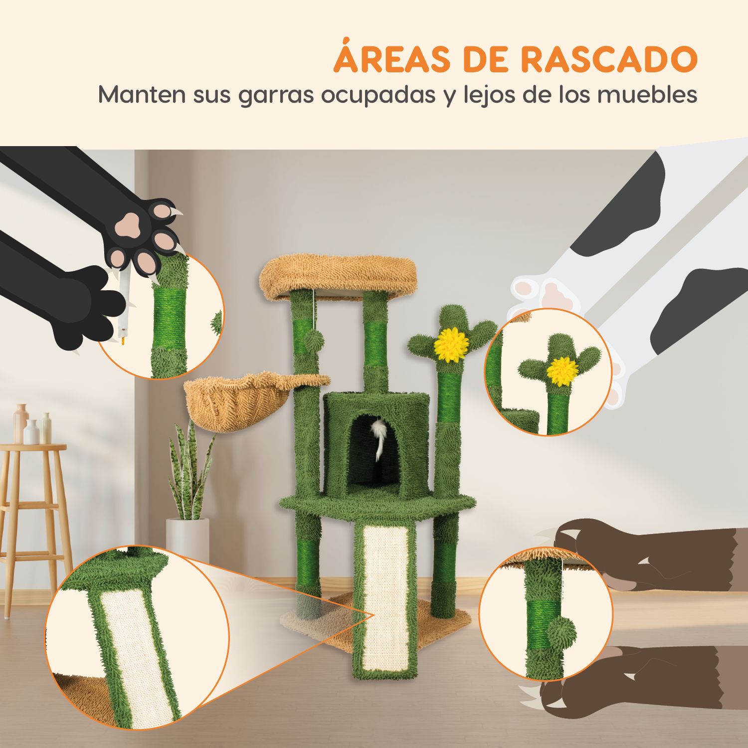 Foto 6 | Mueble Rascador Para Gato 42in Bombay
