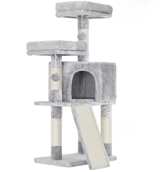 Árbol para Gatos Feandrea MPCT141W01 Gris Claro de 115 cm de Altura