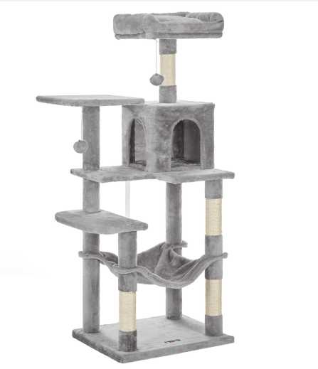 Foto 2 pulgar | Cat Tree Feandrea Mpct161w01 Gris Claro 143 Cm Con Hamaca