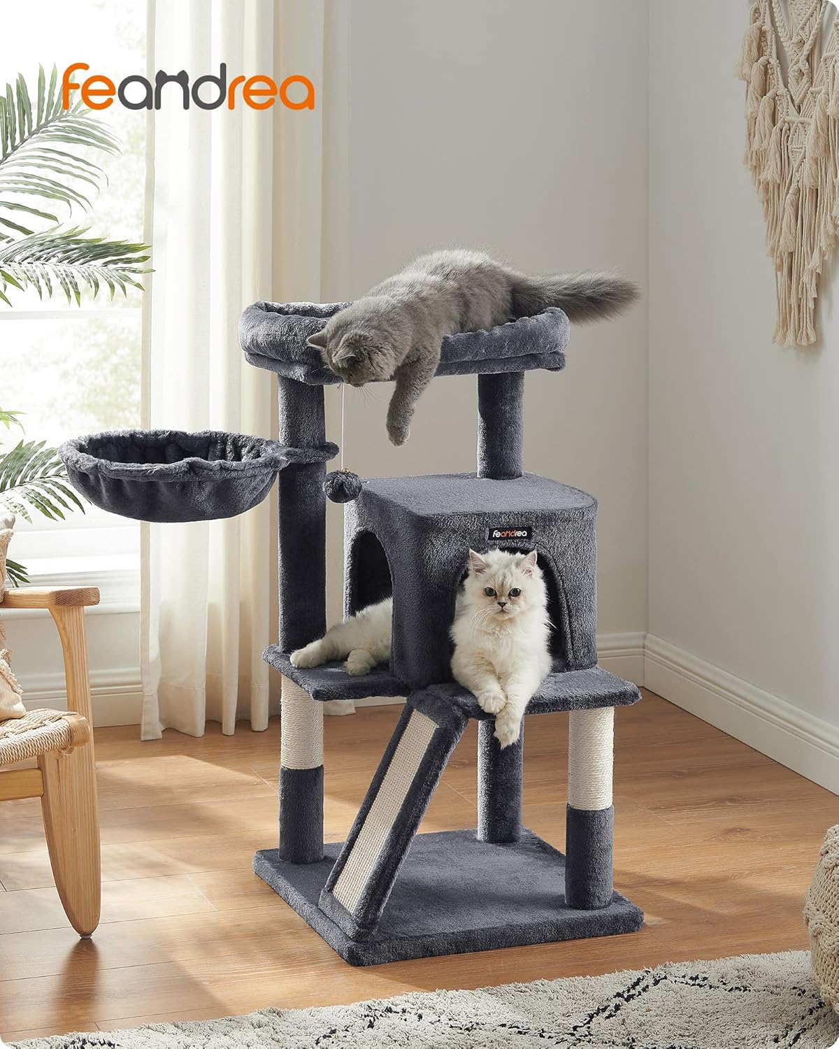 Foto 3 pulgar | Cat Tree Feandrea Varios Niveles para Gatos Grandes Gris