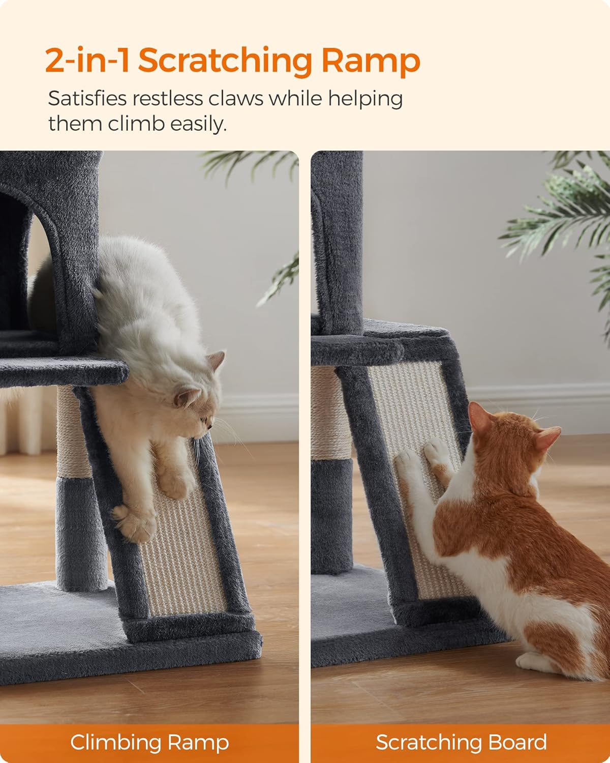 Foto 6 pulgar | Cat Tree Feandrea Varios Niveles para Gatos Grandes Gris