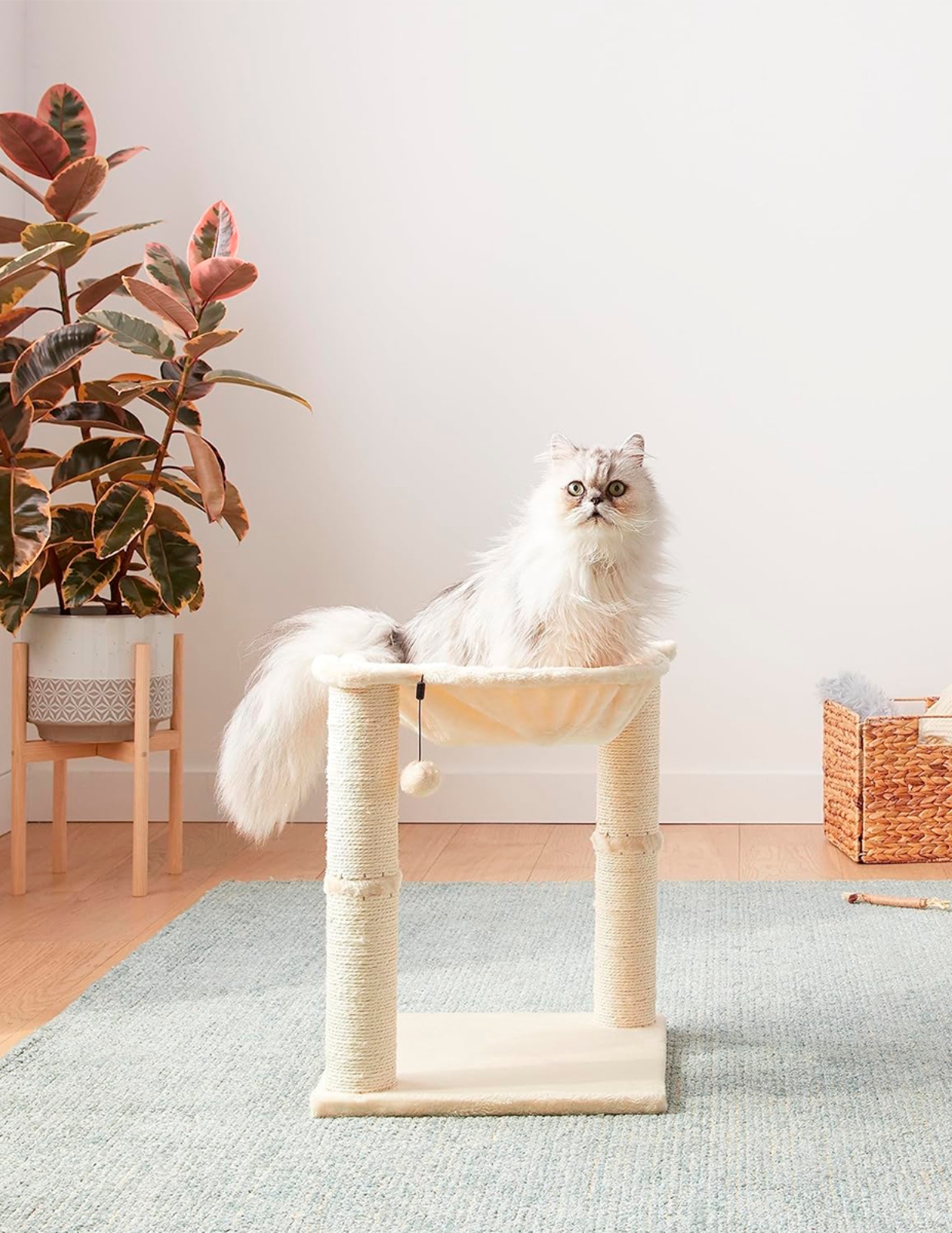 Foto 5 pulgar | Hamaca Para Gato Con Rascador 50 Cm Beige Bluelander