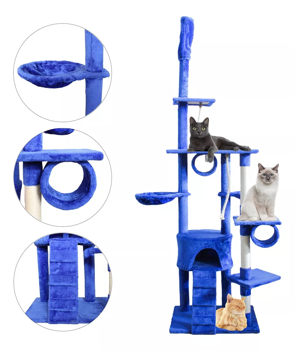 Foto 2 pulgar | Mueble Rascador Para Gato Árbol Con Casa Varios Niveles 2.2m