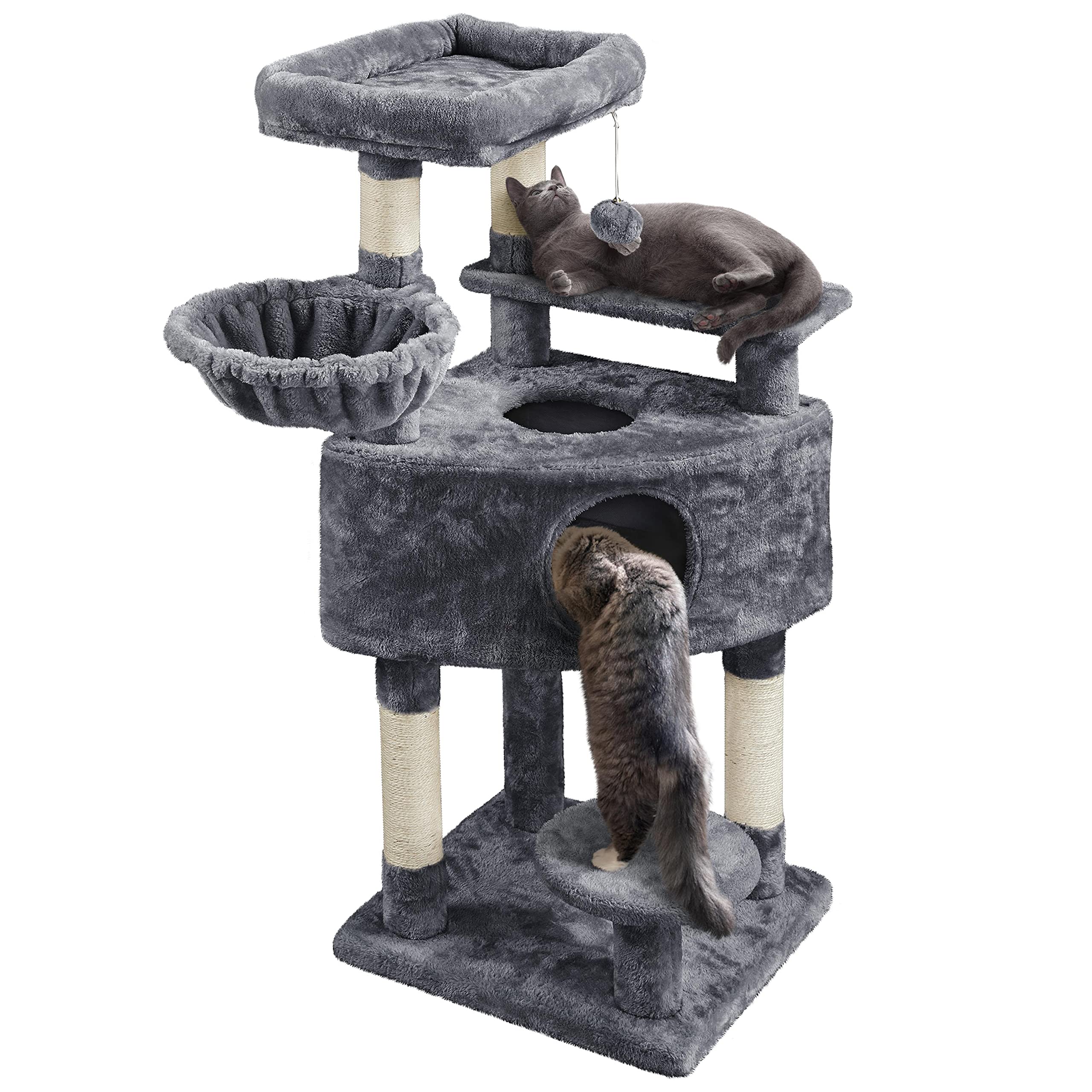 Foto 2 pulgar | Torre Para Gatos Cat Tree Yaheetech De 46 Pulgadas Con Rascadores Y Cuna - Venta Internacional.