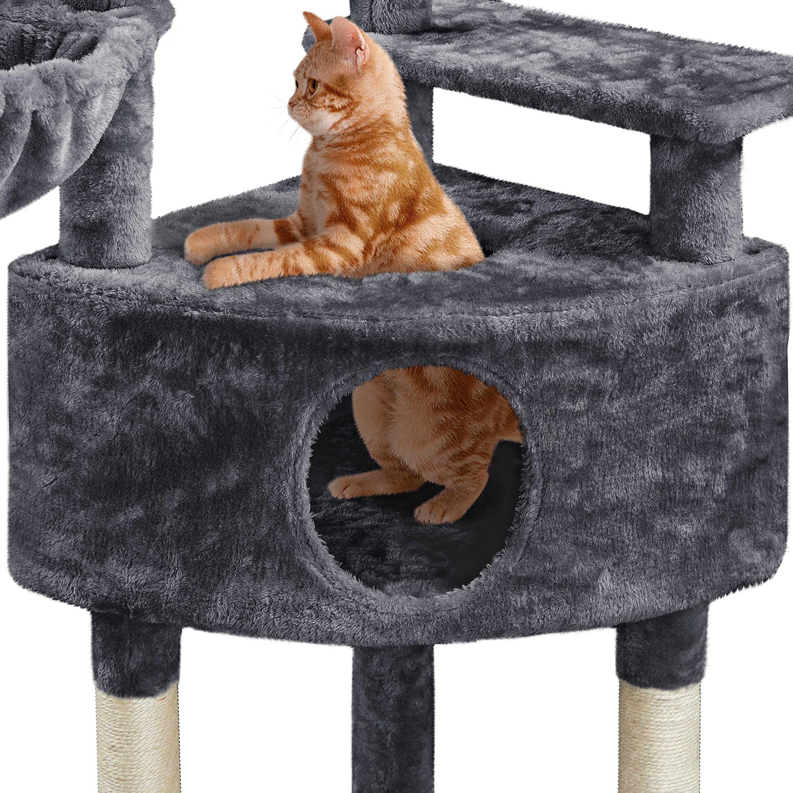 Foto 7 | Torre Para Gatos Cat Tree Yaheetech De 46 Pulgadas Con Rascadores Y Cuna - Venta Internacional.