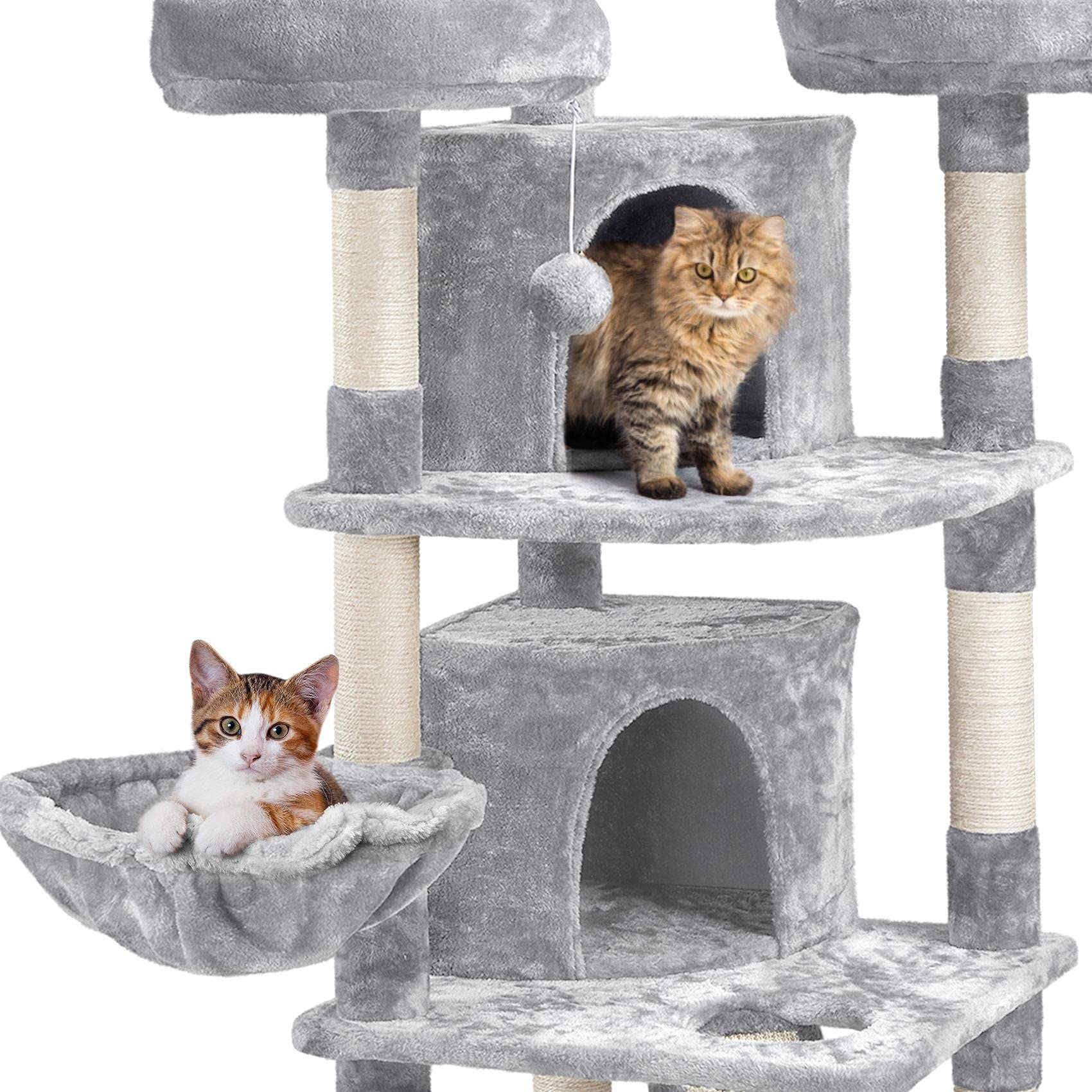 Foto 6 pulgar | Torre Grande Cat Tree Yaheetech De Varios Niveles, 174 Cm, Gris Claro - Venta Internacional.