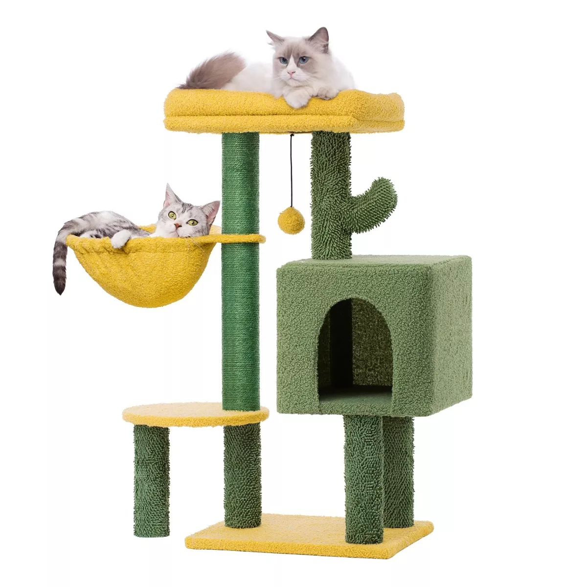 Árbol Rascador Con Casa Para Gatos Casa Varios Niveles Eo Safe Imports Esi-15106 Multicolor