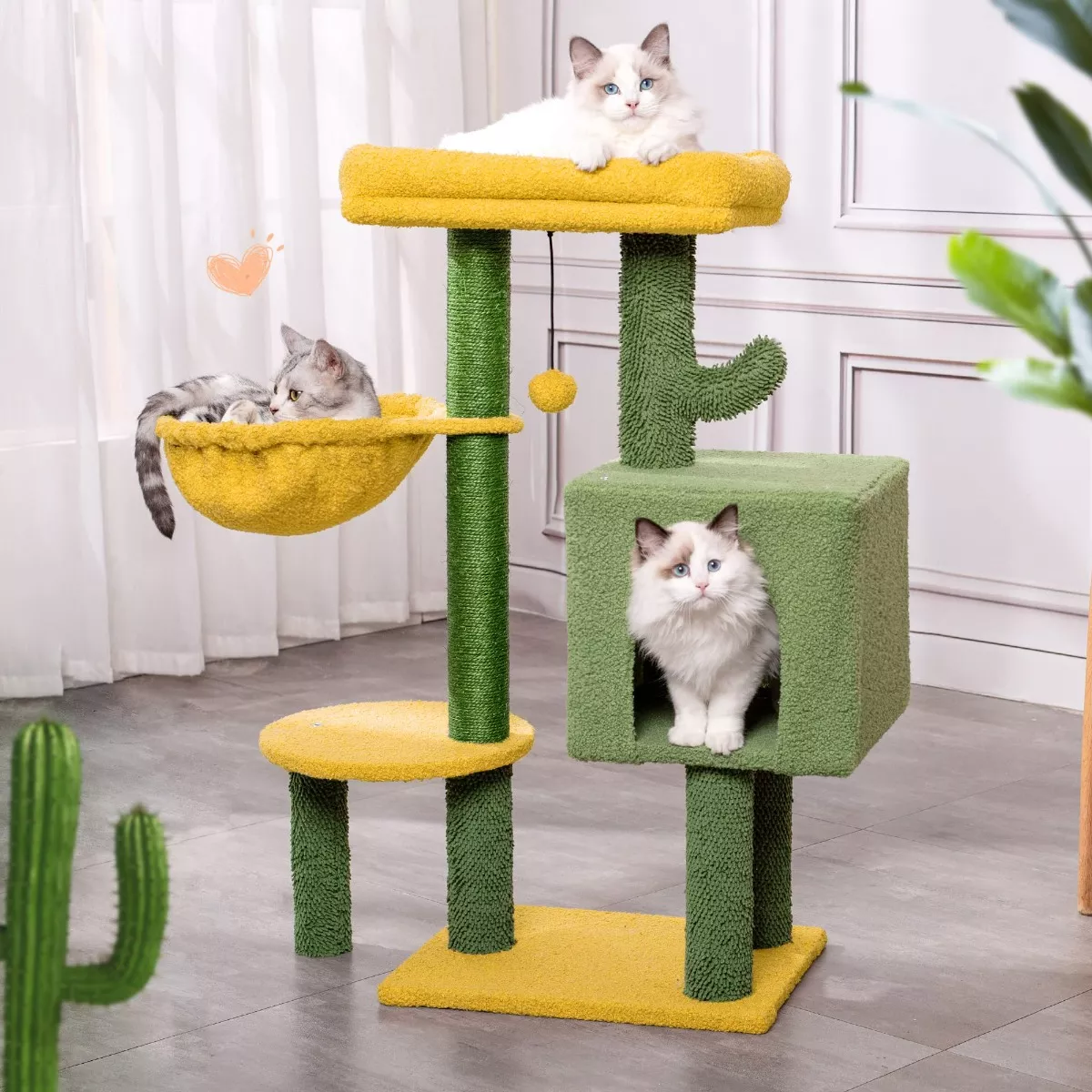 Foto 4 pulgar | Árbol Rascador Con Casa Para Gatos Casa Varios Niveles Eo Safe Imports Esi-15106 Multicolor
