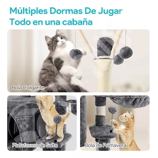 Foto 2 | Arbol Para Gato Casa Torre Rascadores Juegos Eo Safe Imports Esi-15103 Gris