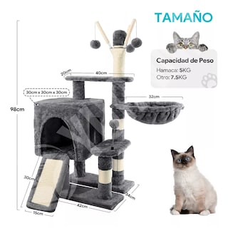 Foto 3 | Arbol Para Gato Casa Torre Rascadores Juegos Eo Safe Imports Esi-15103 Gris