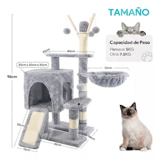 Foto 2 | Arbol Para Gato Casa Torre Rascadores Juegos Eo Safe Imports Esi-15102 Gris