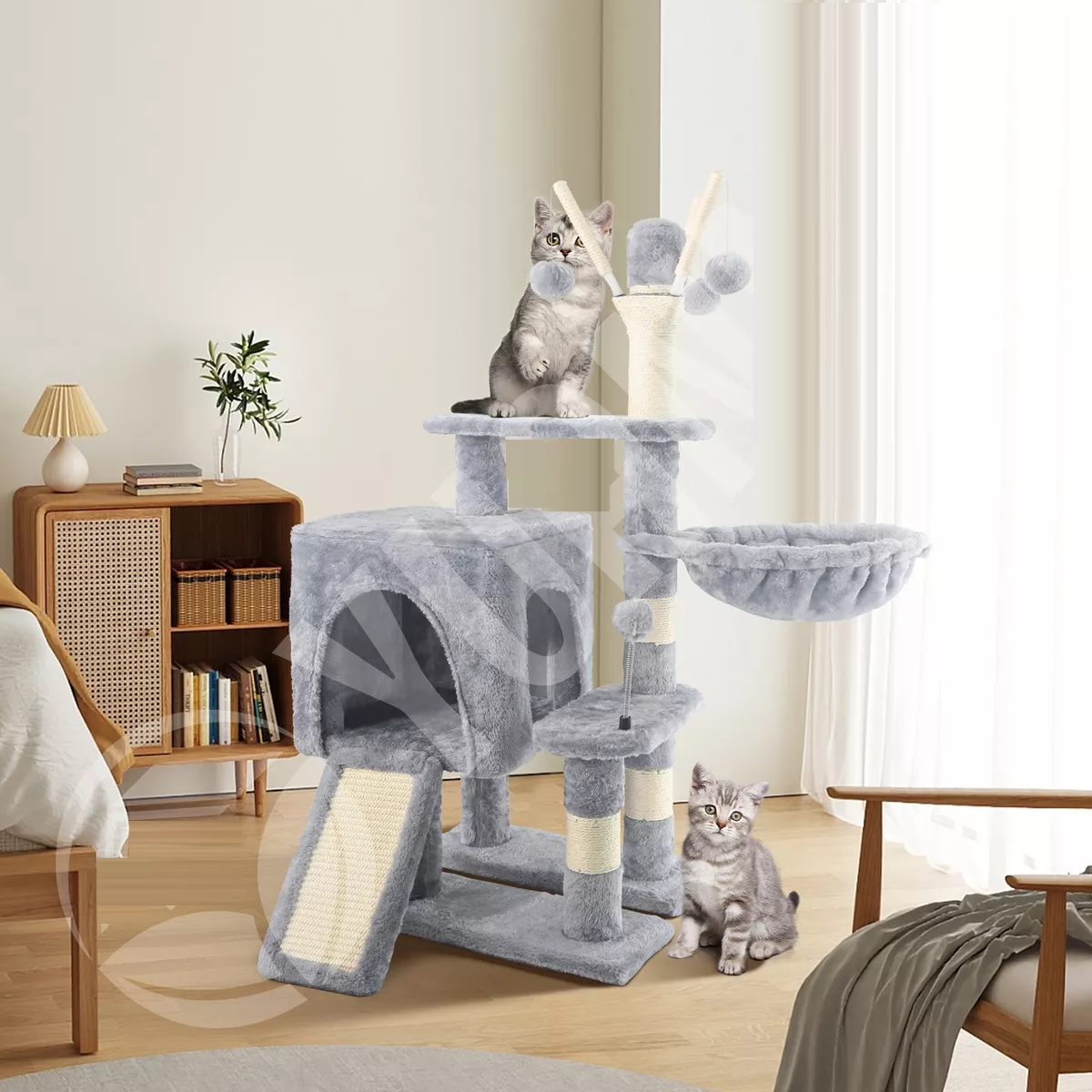 Foto 4 pulgar | Arbol Para Gato Casa Torre Rascadores Juegos Eo Safe Imports Esi-15102 Gris