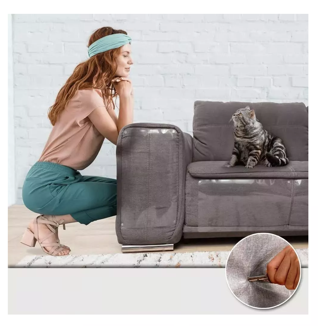 Foto 5 | Protector Antirrasguños De Gato Para Muebles, 10 Piezas Transparente