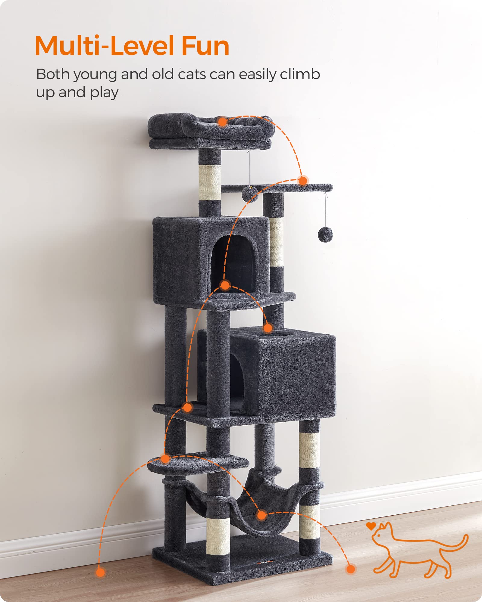 Foto 4 pulgar | Torre Para Gatos Cat Tree Feandrea Para Gatos De Interior Con Rascador