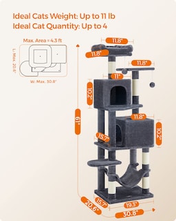 Foto 6 | Torre Para Gatos Cat Tree Feandrea Para Gatos De Interior Con Rascador